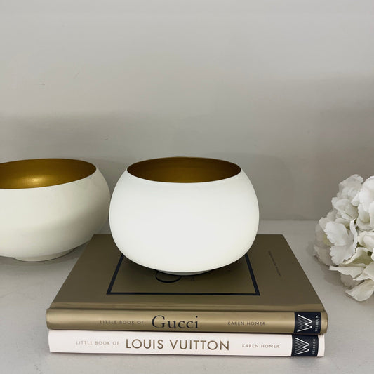 Annalise Cream & Gold Petite Tealight Holder Accessories