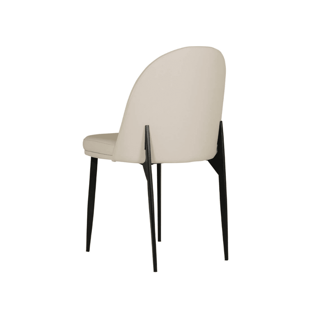 Apollonia Cream Leather & Black Dining Chair Furniture