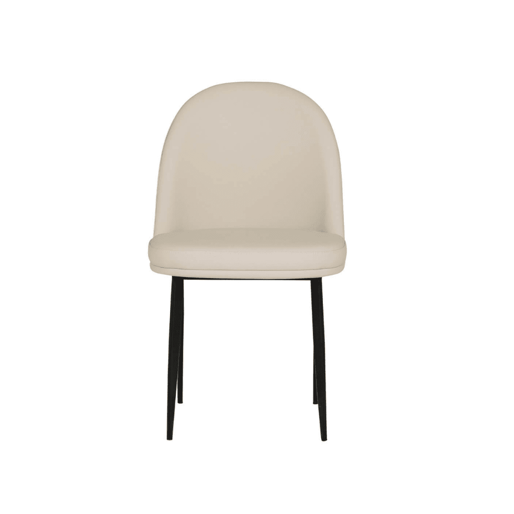 Apollonia Cream Leather & Black Dining Chair Furniture