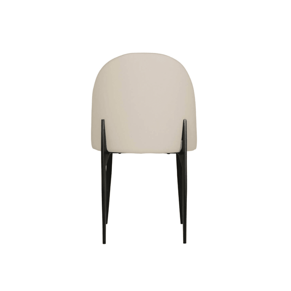 Apollonia Cream Leather & Black Dining Chair Furniture