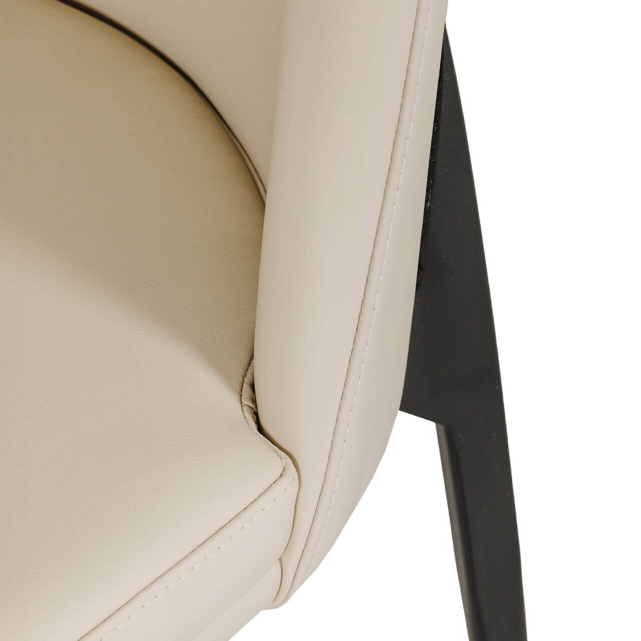 Apollonia Cream Leather & Black Dining Chair Furniture