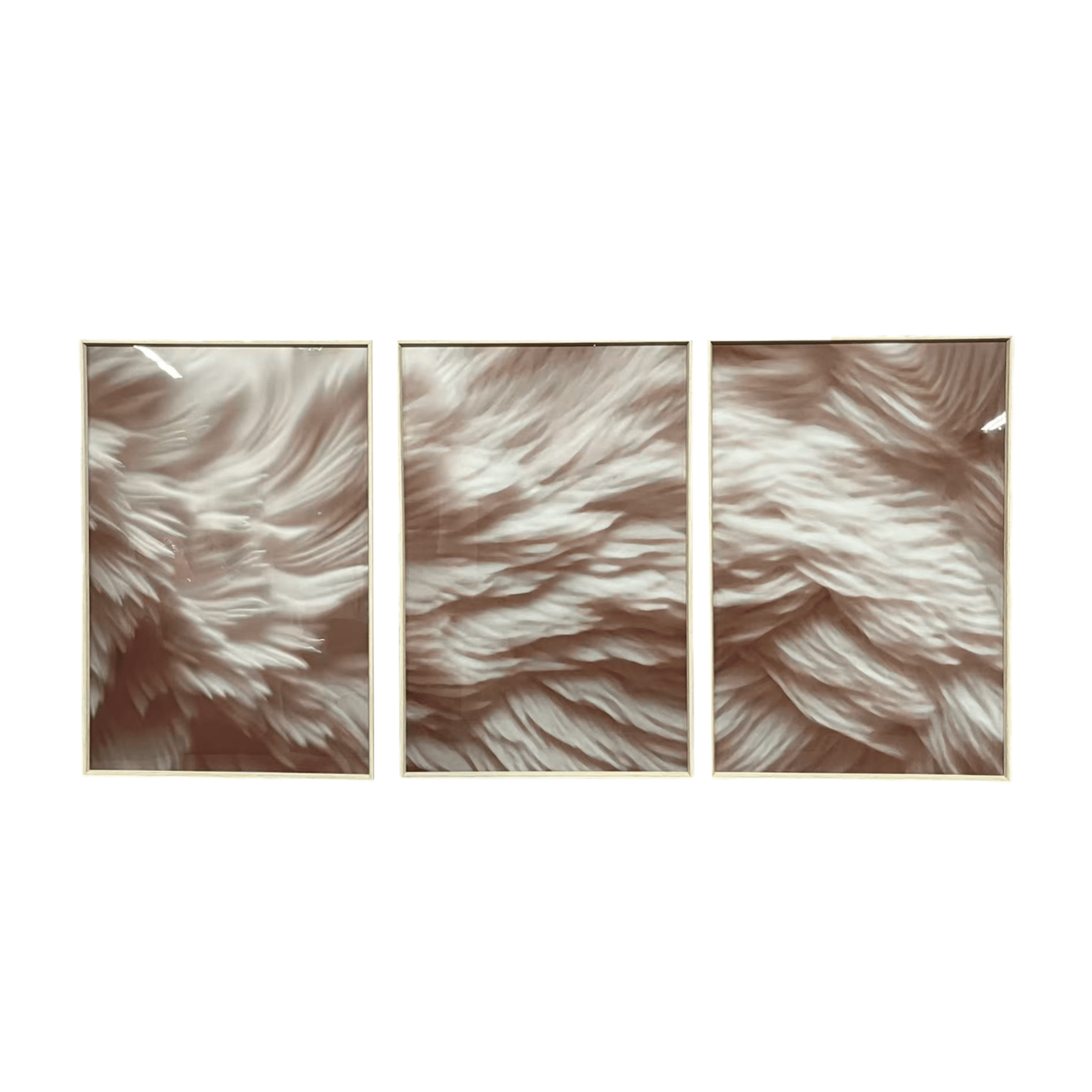 Aquaria Heavenly Feather Neural Framed Wall Art - Set of 3 Accessories