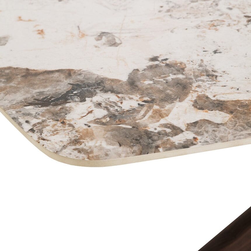 Arden Rectangular Walnut Dining Table with Sintered Stone Top Furniture