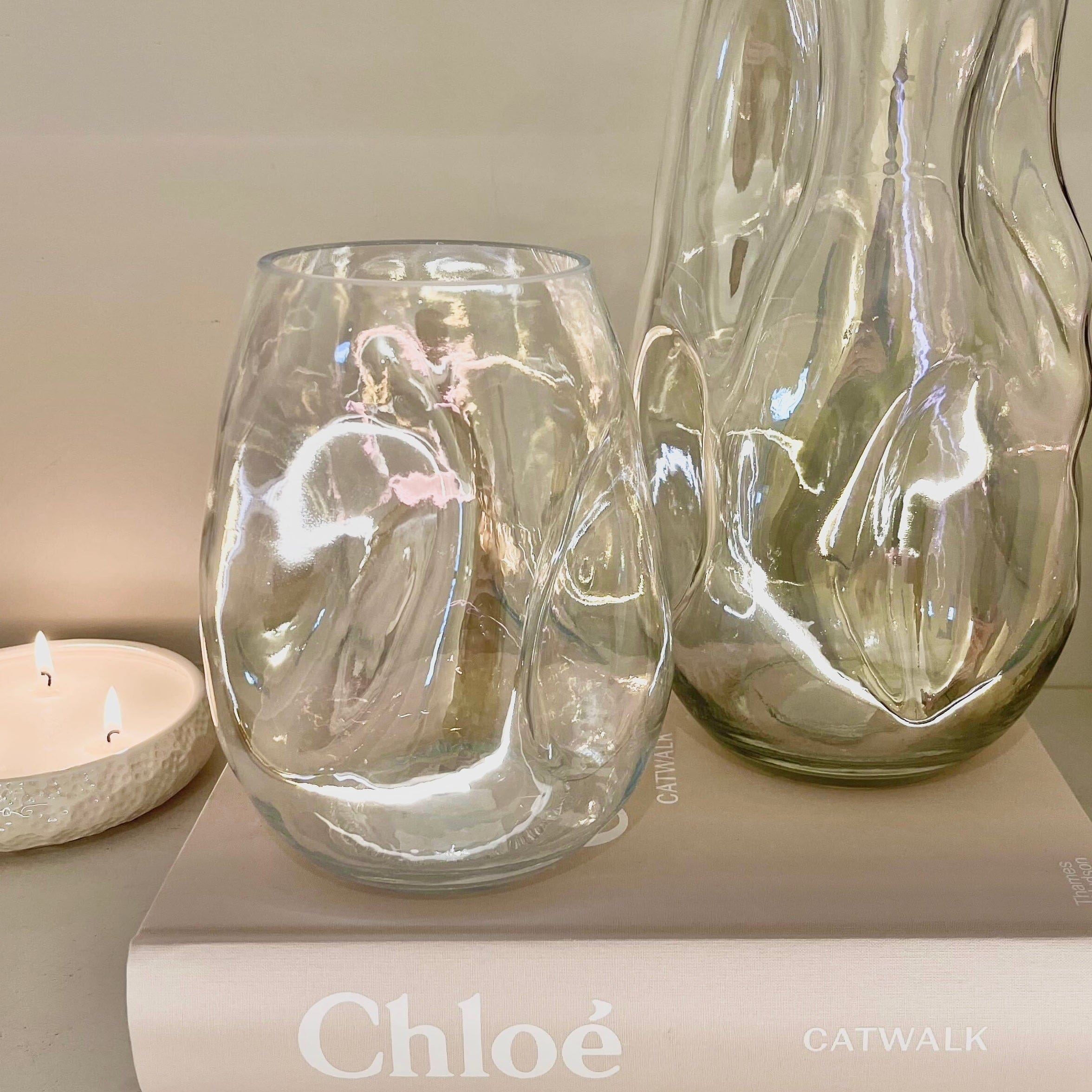 Arina Mini Decorative Pearlescent Glass Abstract Vase Accessories