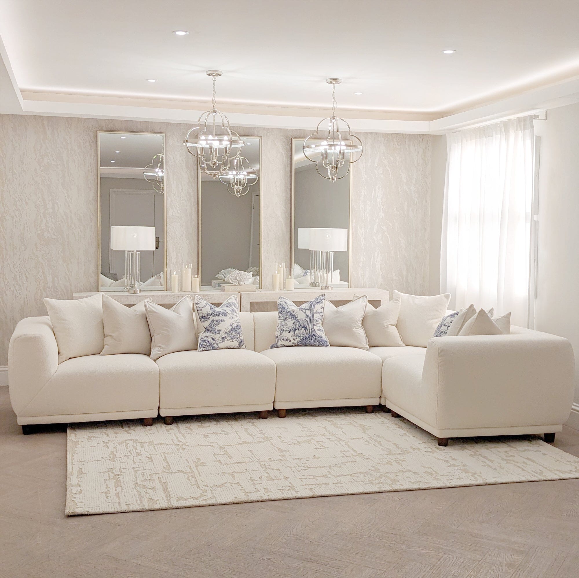Arlo Polar Boucle Modular Sofa Range Sofa