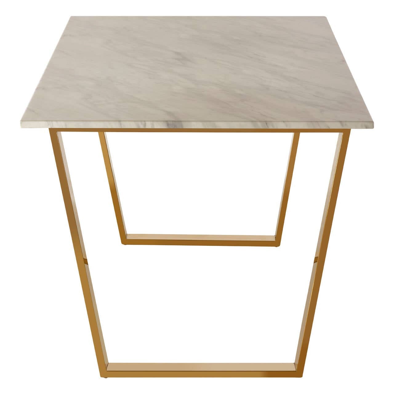 Arnie Gold Rectangular Dining Table with Marble Top Furniture