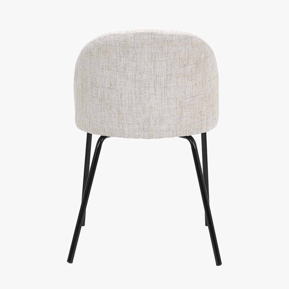 Arte Cream Linen & Black Metal Dining Chair Furniture