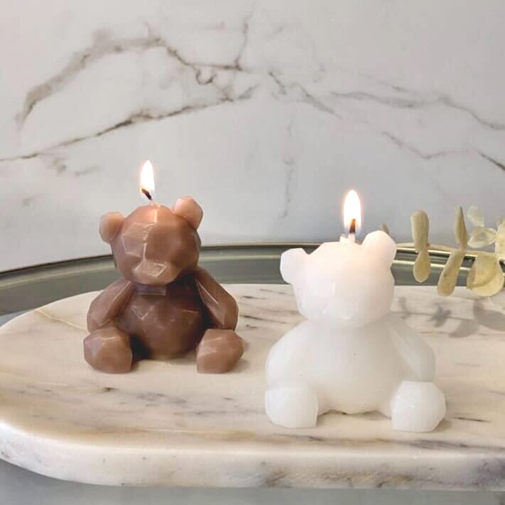Arya Cream Mini Bear Shaped Candle Fragrance 