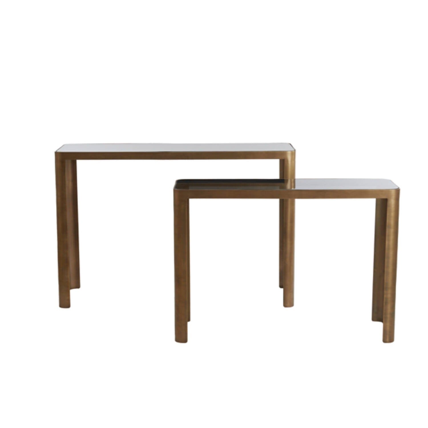 Ashcroft Bronze & Smoked Glass Console Tables - Set of 2 Furniture