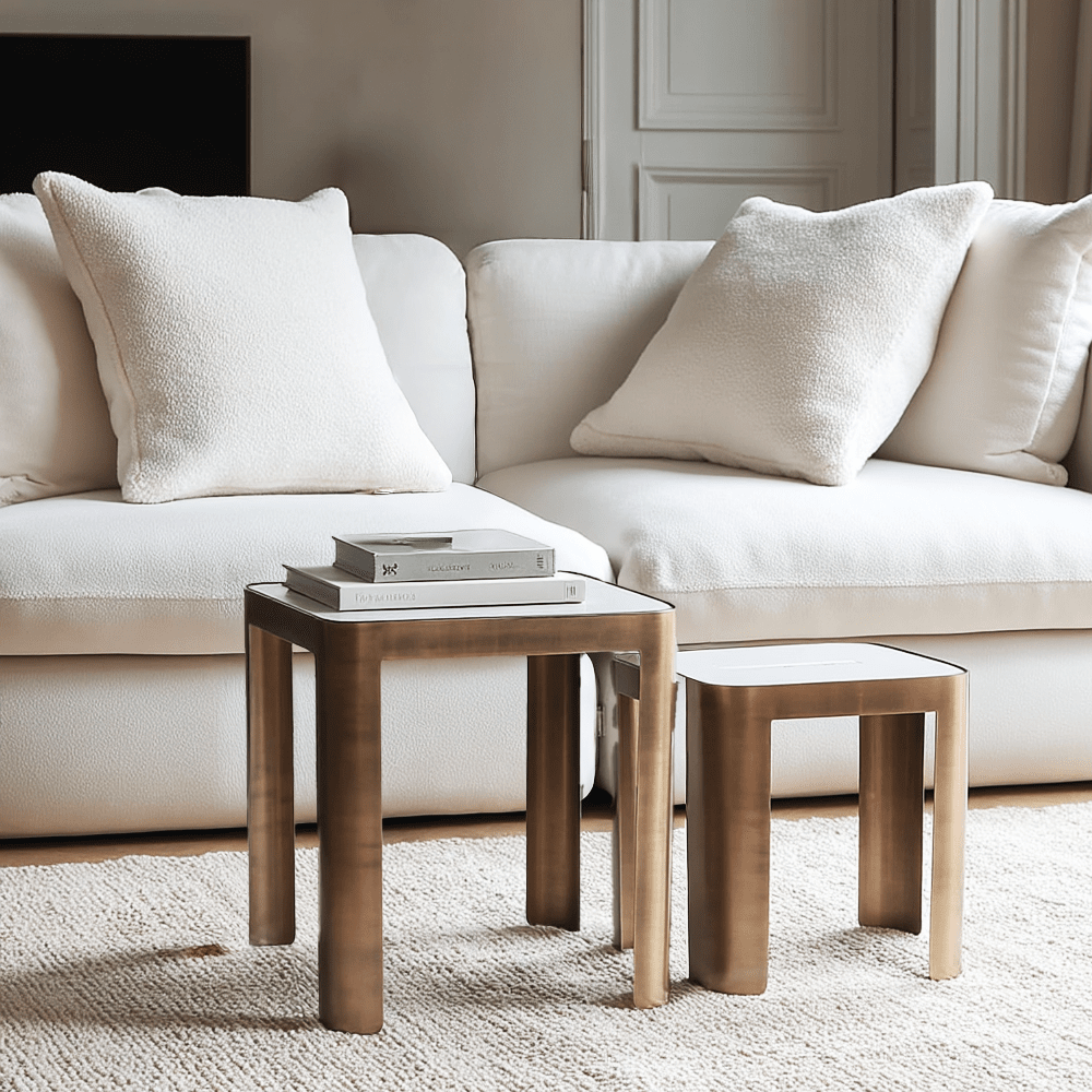 Ashcroft Bronze & Smoked Glass Side Tables - Set of 2 Furniture