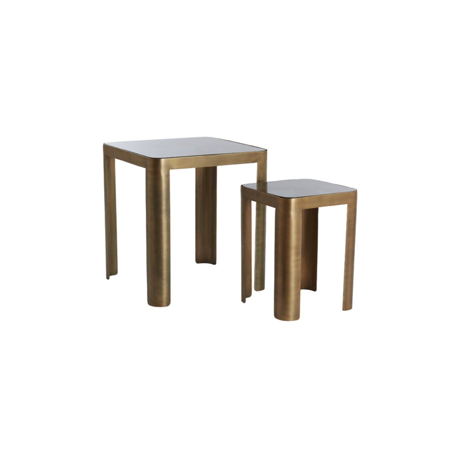 Ashcroft Bronze & Smoked Glass Side Tables - Set of 2 Furniture