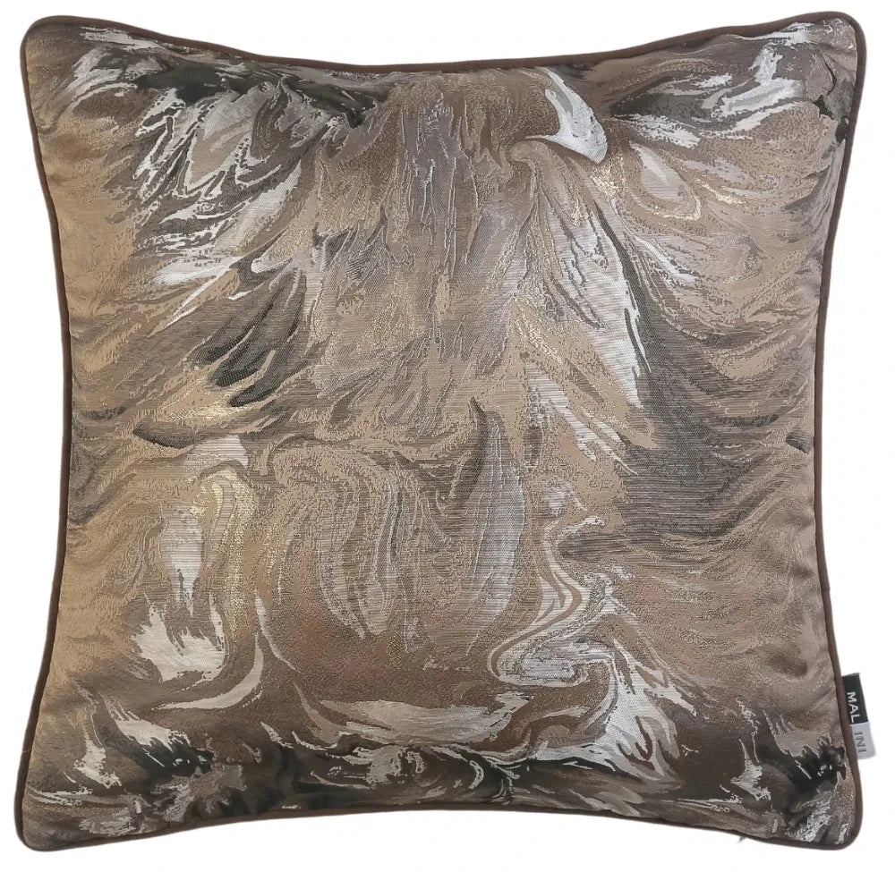 Asti Chocolate Brown Marble Effect Cushion- 50x50cm Textiles