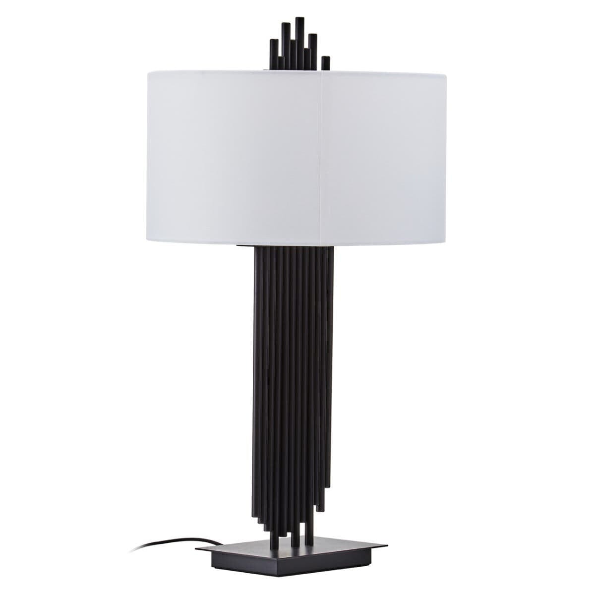 Atelier Tall Black Table Lamp with White Shade Lighting