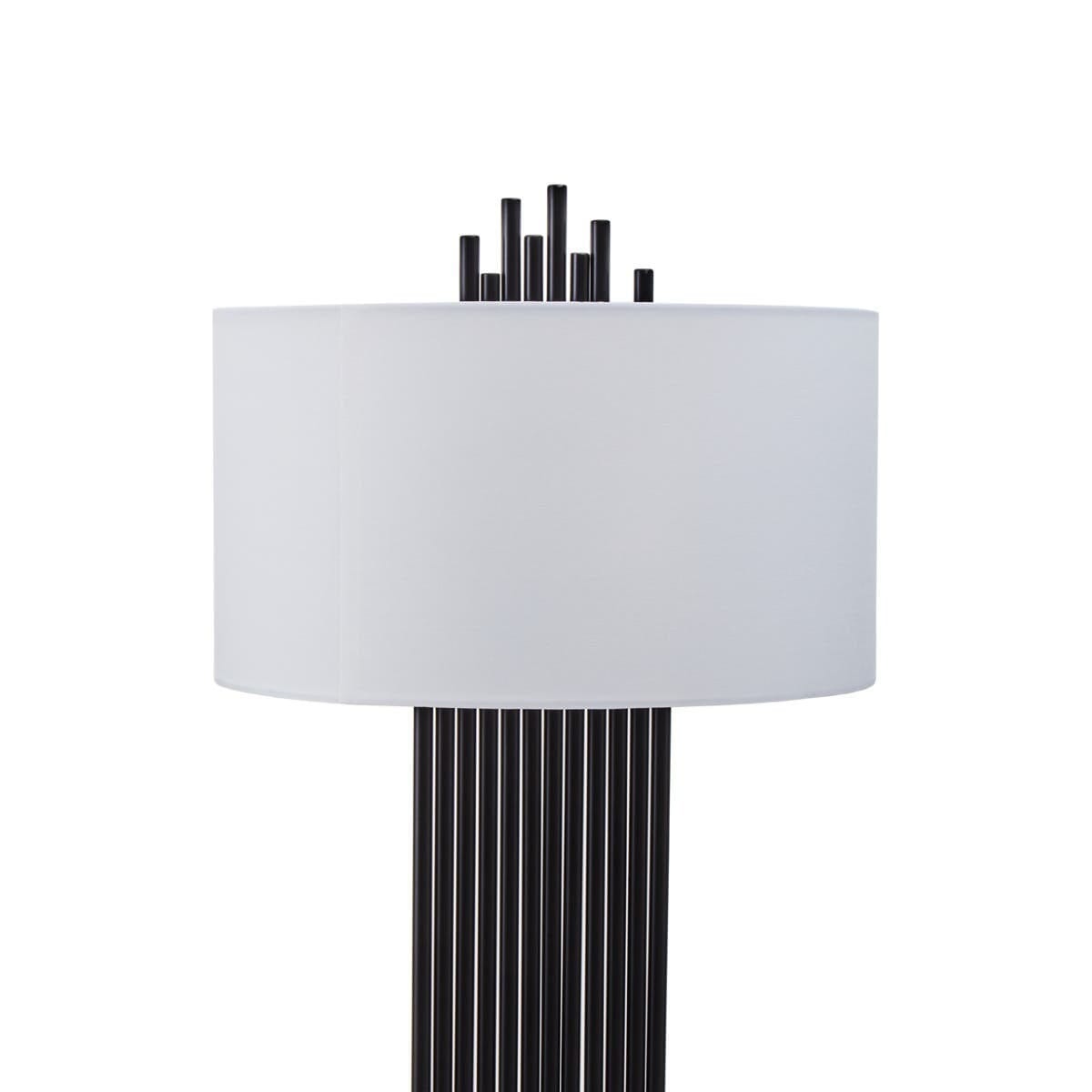 Atelier Tall Black Table Lamp with White Shade Lighting