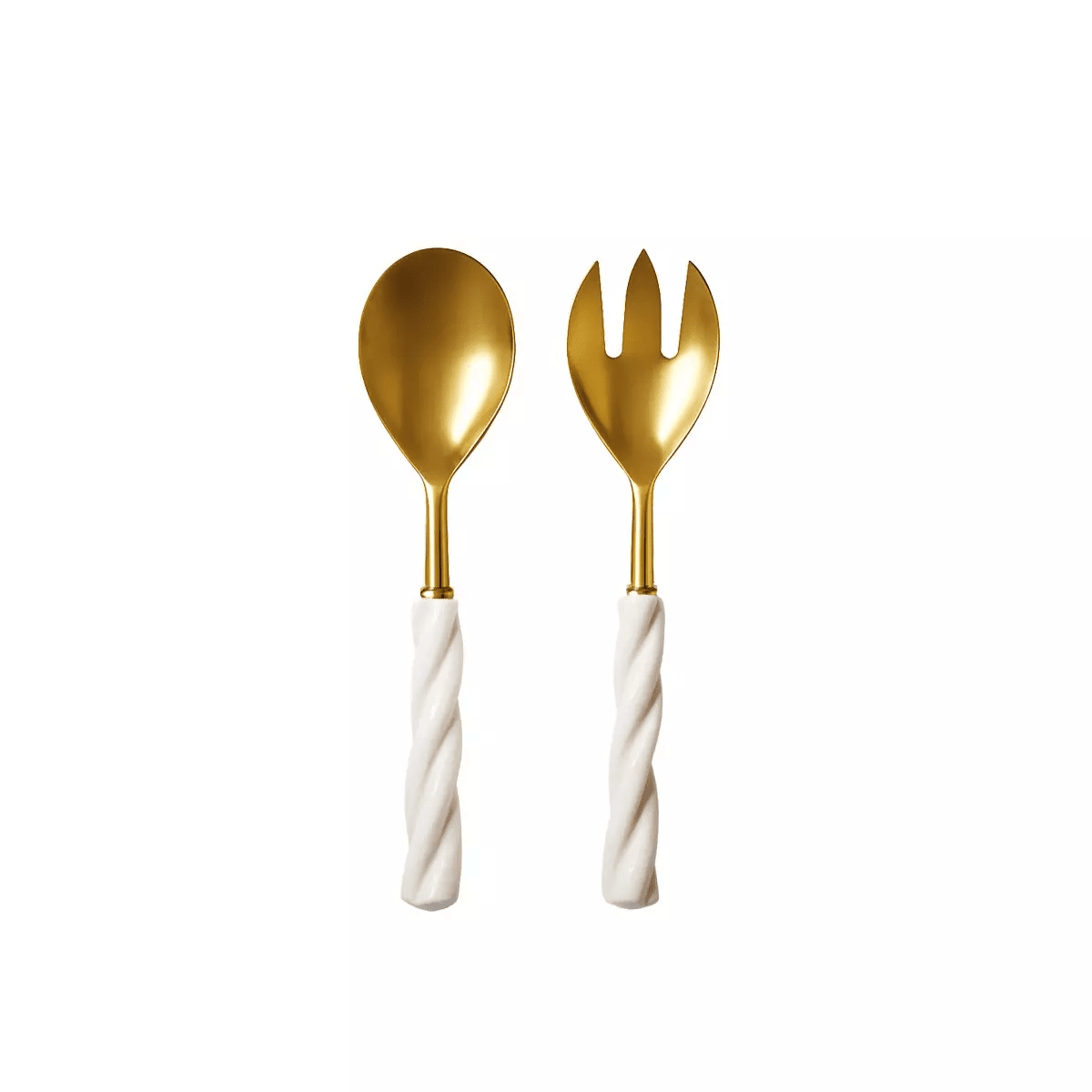 Austia Cream & Gold Salad Servers Accessories