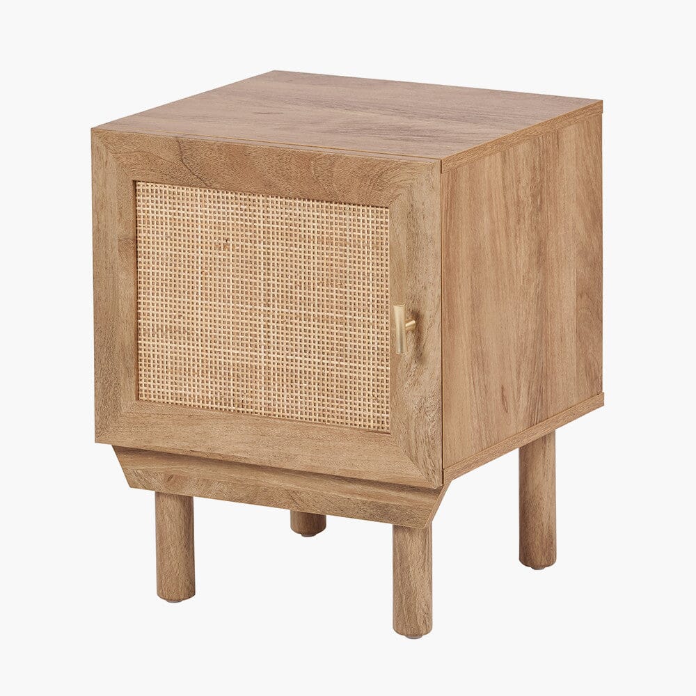 Averso Natural Rattan 1 Door Bedside Table Furniture
