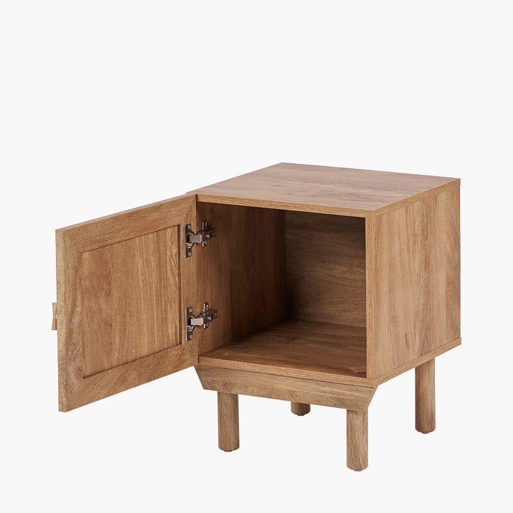 Averso Natural Rattan 1 Door Bedside Table Furniture