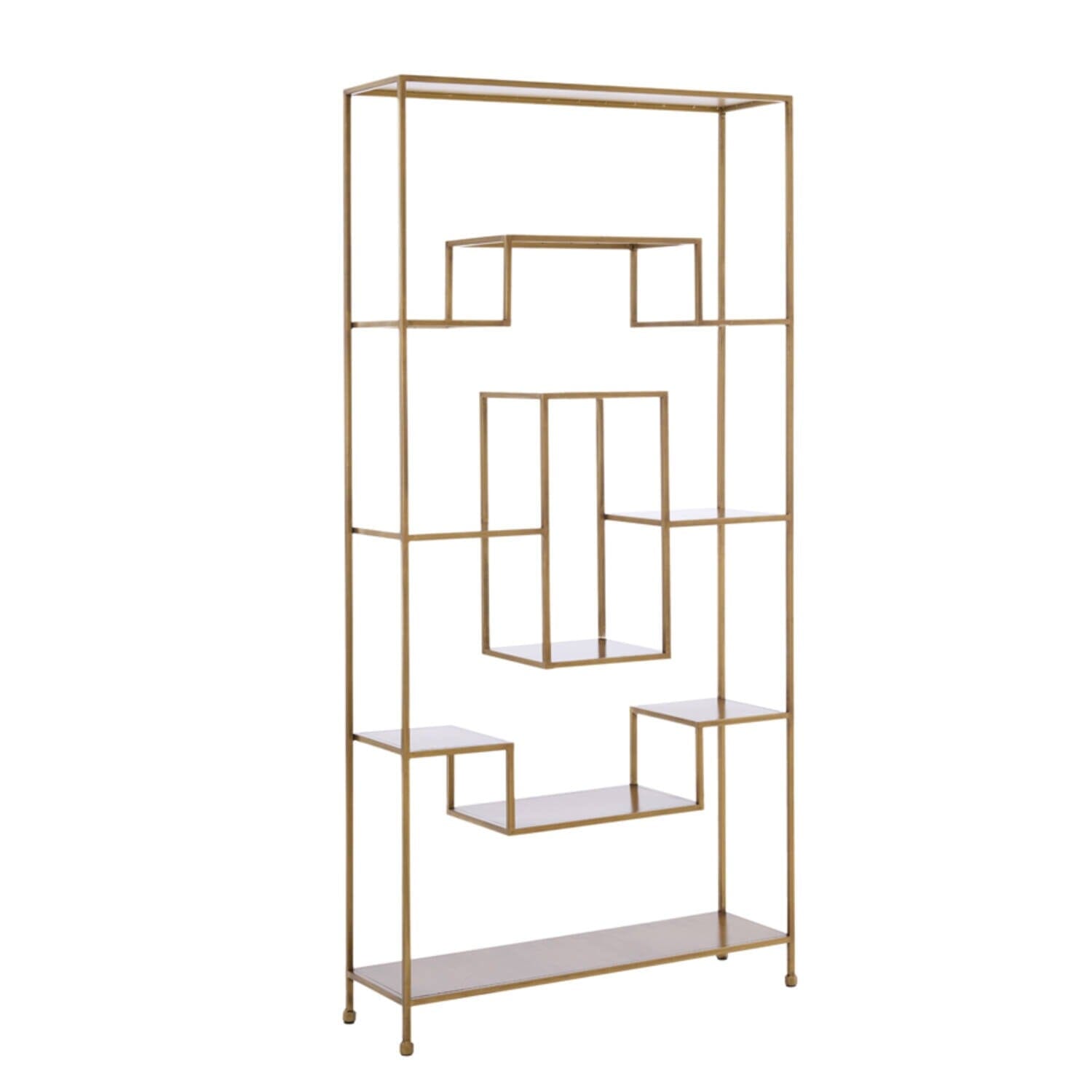 Ayesha Antique Brass Decorative Shelving Unit Furniture