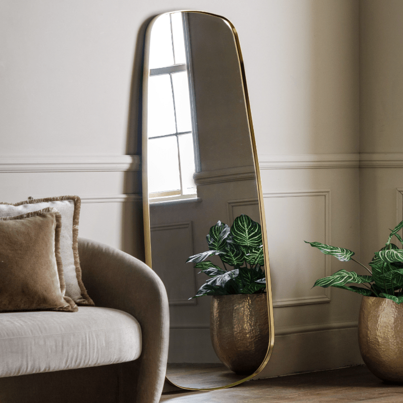 Bailey Gold Curved Leaner Mirror Accessories