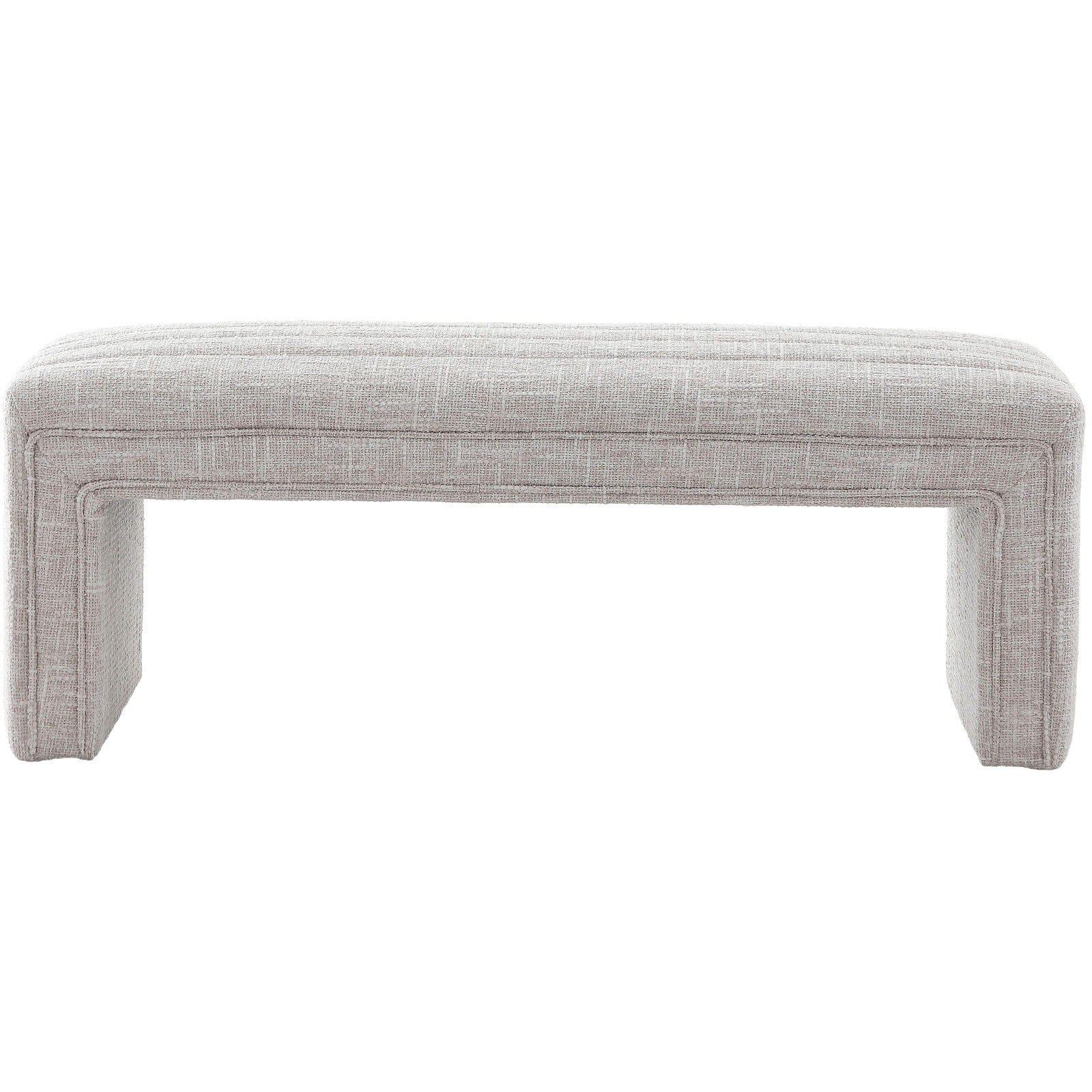 Balkan Cream Chenille Bench with Channel Stitching Furniture