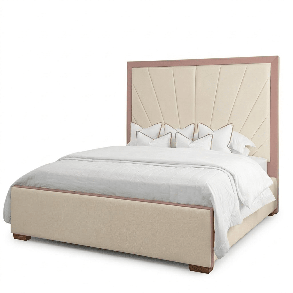 Barcelona Cream & Pink Sunburst Bed