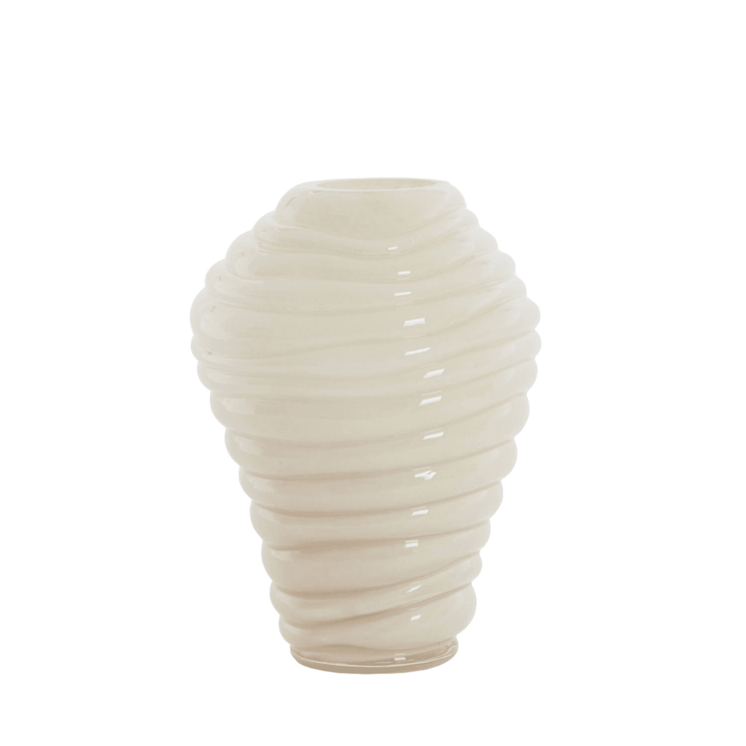 Bareta Cream Ribbed Glass Vase Accessories