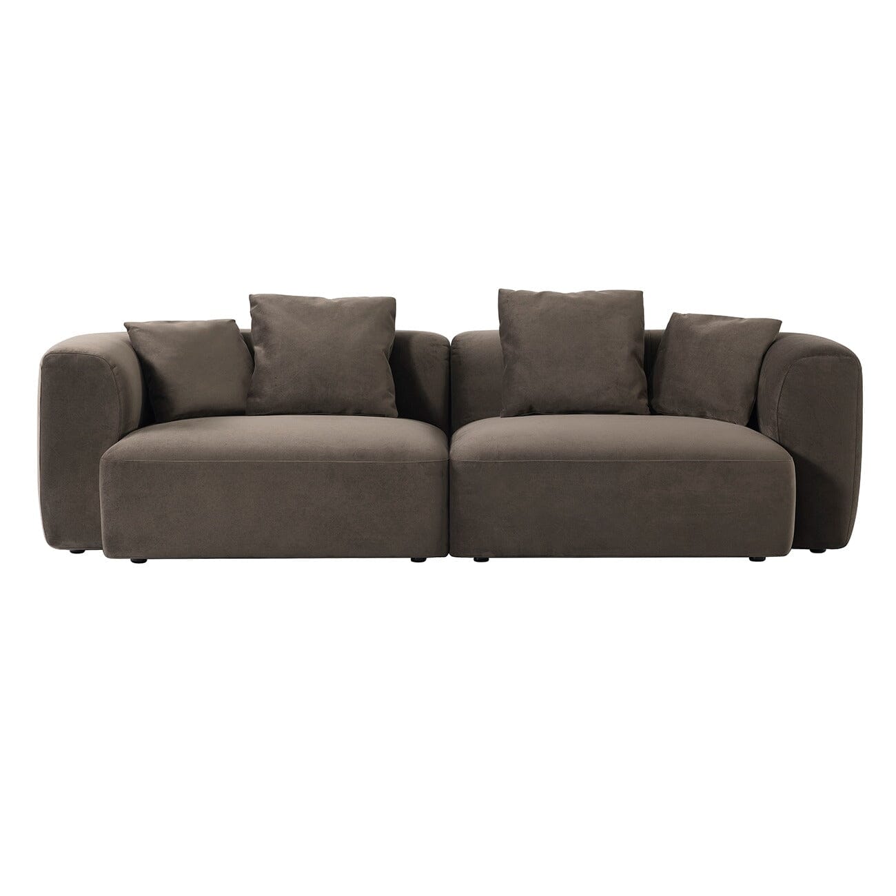 Bellina Brown Velvet Luxury 4 Seater Sofa Sofa