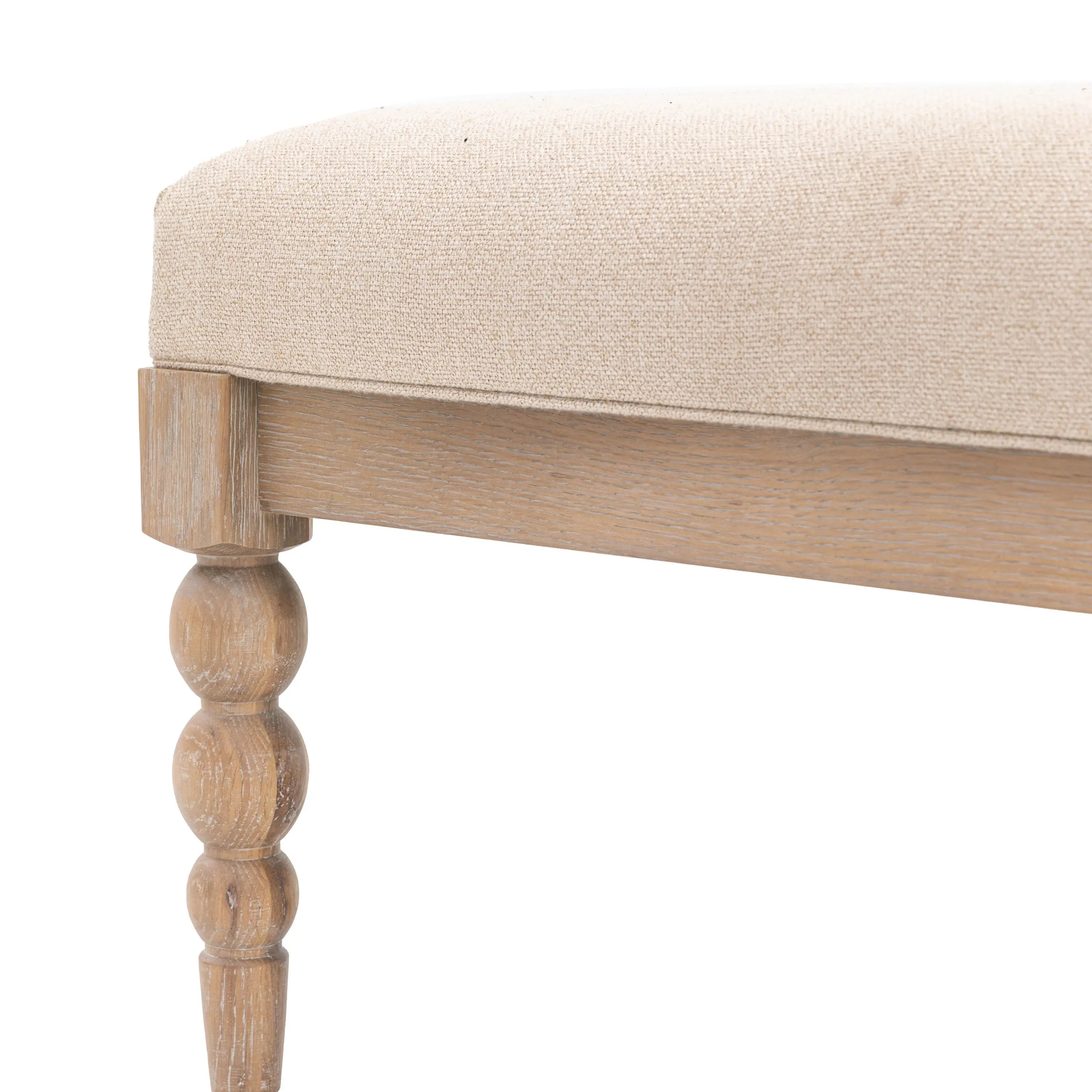 Blenheim Linen Fabric Top Square Coffee Table with Oak Legs Furniture