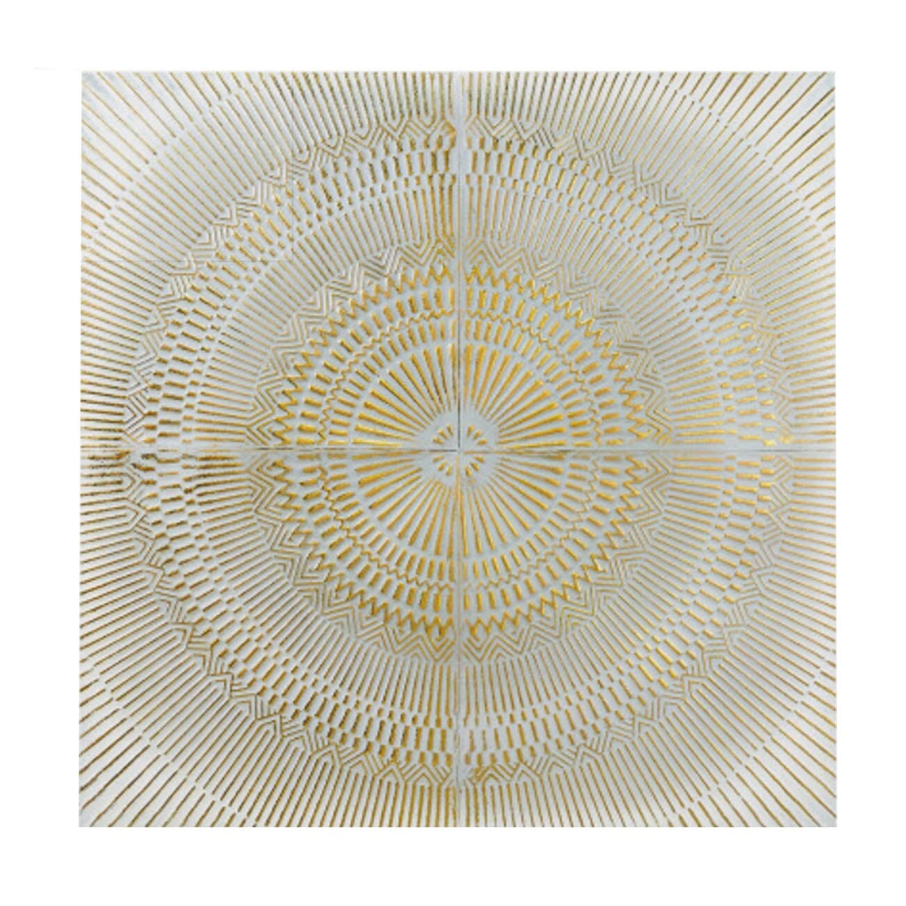 Bliss White & Gold Large Textured Metal Wall Art Accessories