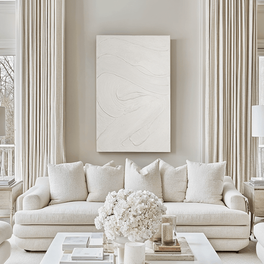 Boston Cream Textured Abstract Canvas Wall Art Accessories