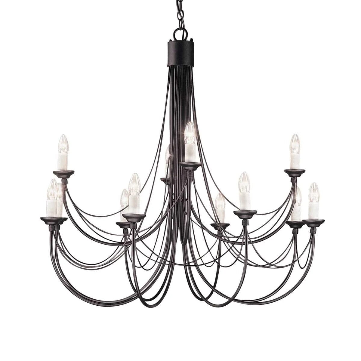 Brooke Black 12 Light Pendant Ceiling Light Lighting