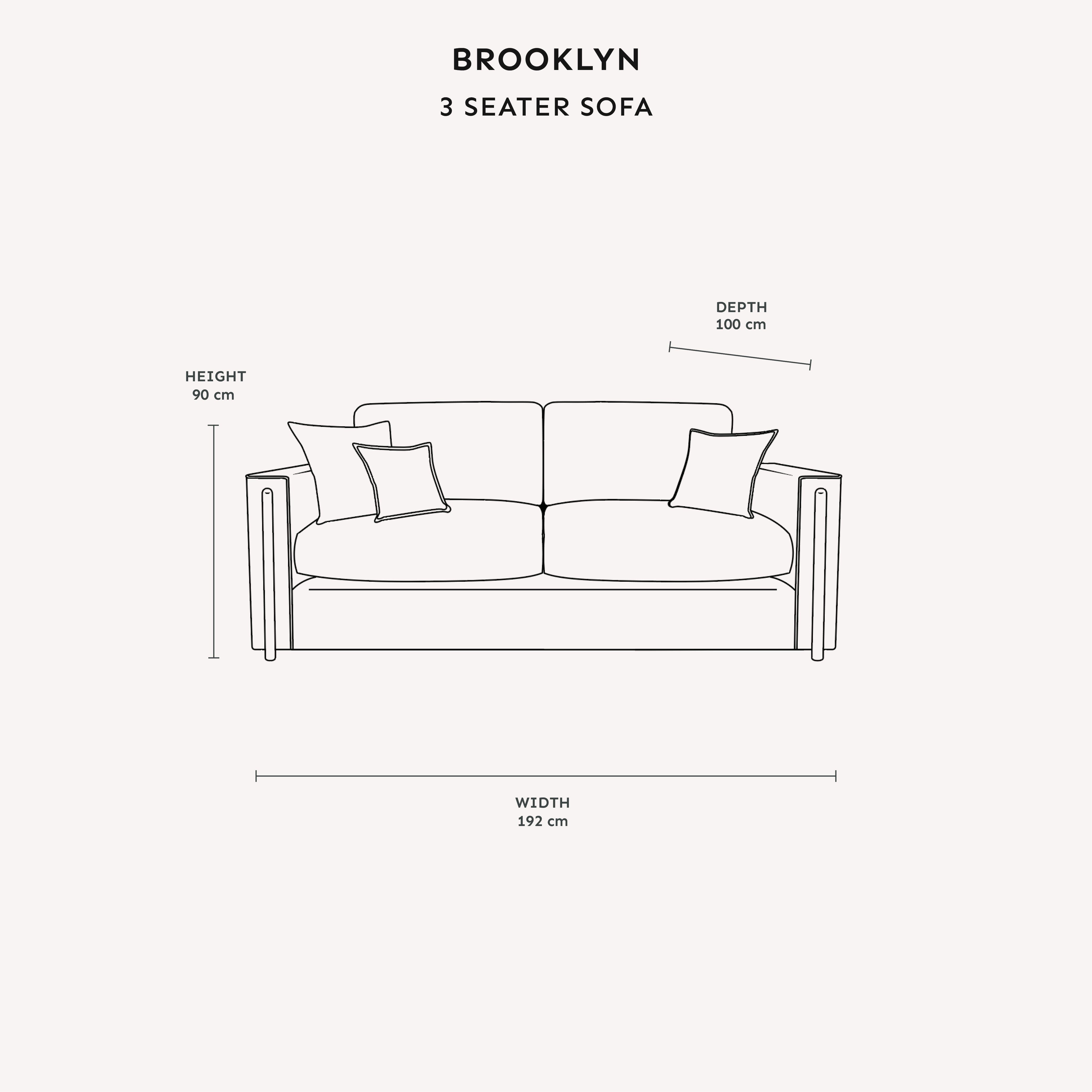 Brooklyn Ivory Textured Chenille Sofa Range with Walnut Leg Detail 4 Seater