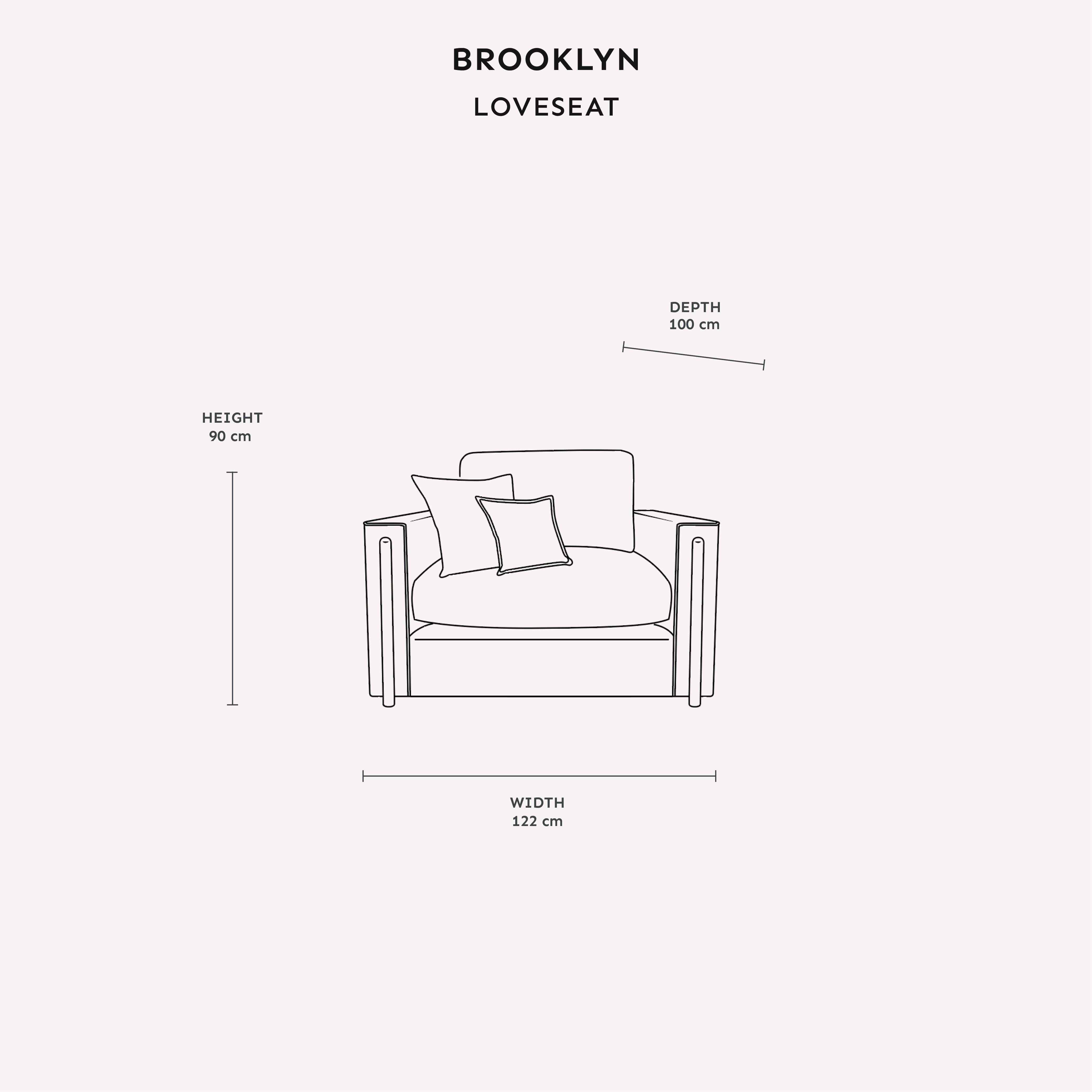 Brooklyn Ivory Textured Chenille Sofa Range with Walnut Leg Detail Love Seat