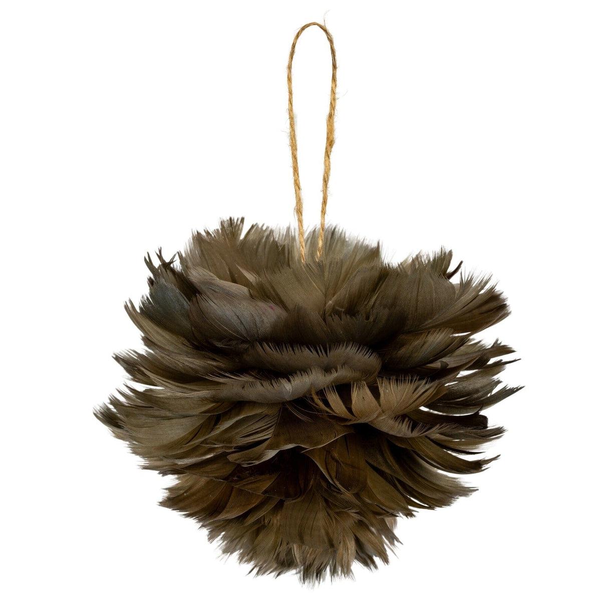 Brown Faux Feather Bauble Accessories