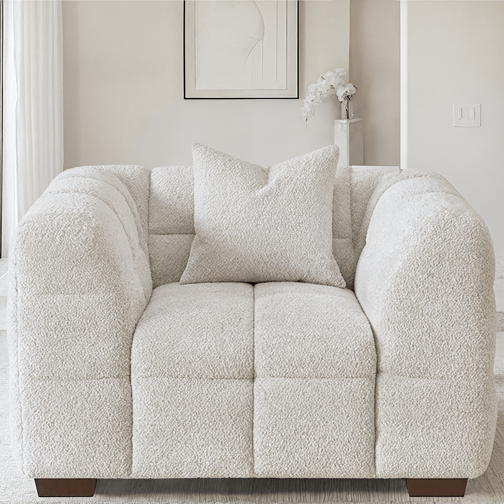 Bubble Oatmeal Boucle Chair Sofa