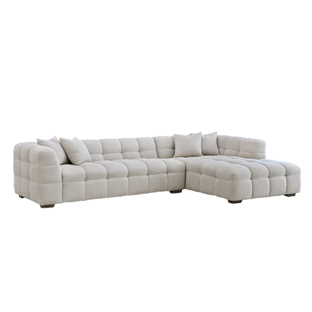 Bubble Tufted Oatmeal Boucle Chunky Sofa Range Sofa