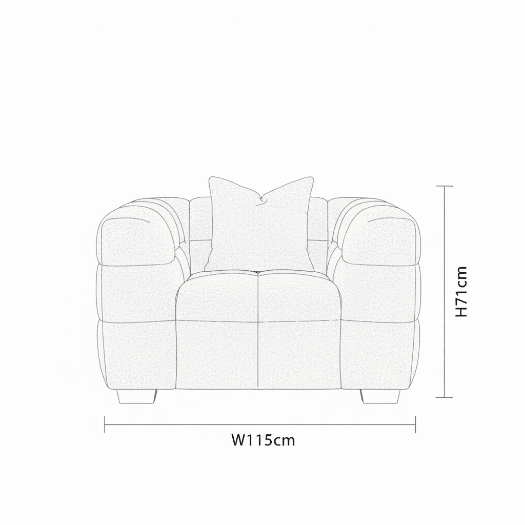 Bubble Tufted Pearl Grey Boucle Chair Sofa