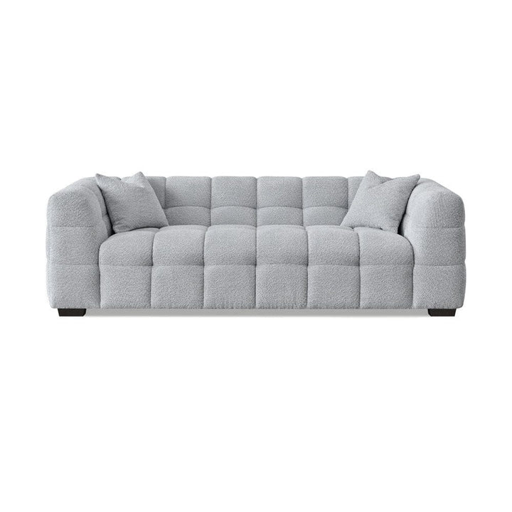 Bubble Tufted Pearl Grey Boucle Chunky Sofa Range Sofa 