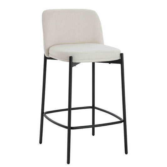 Bugano Cream Textured Bar Chairs with Black Legs - Set of 2 Furniture