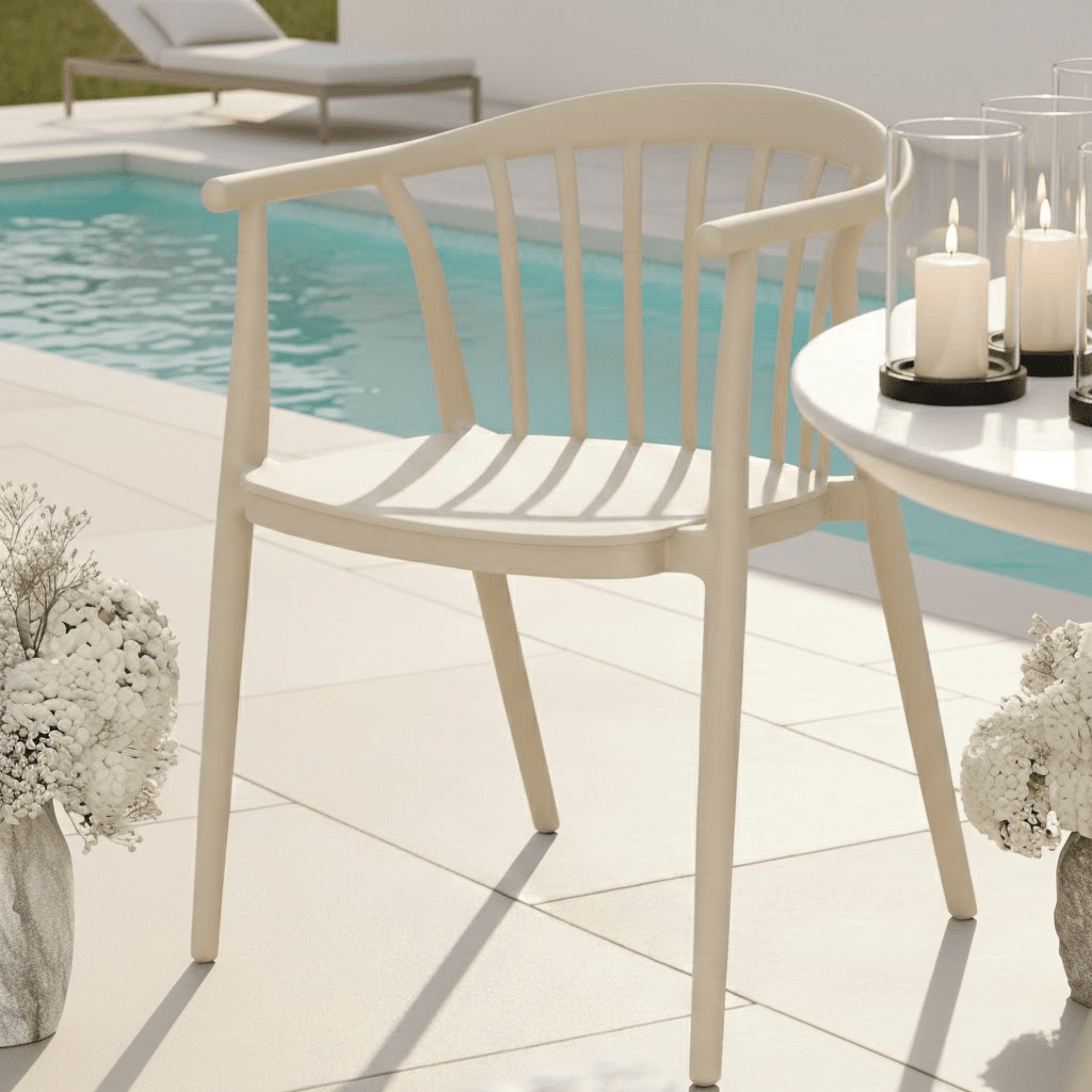 Burbeck Putty Curved Outdoor Dining Chair Outdoor
