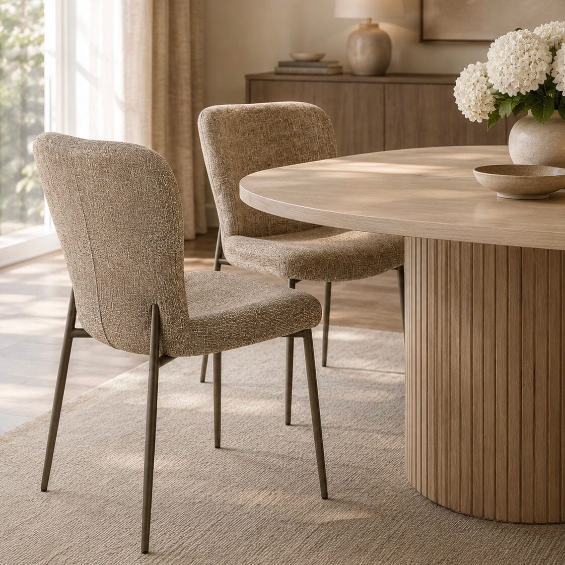 Cadence Brown Tweed Dining Chairs - Set of 2 Furniture