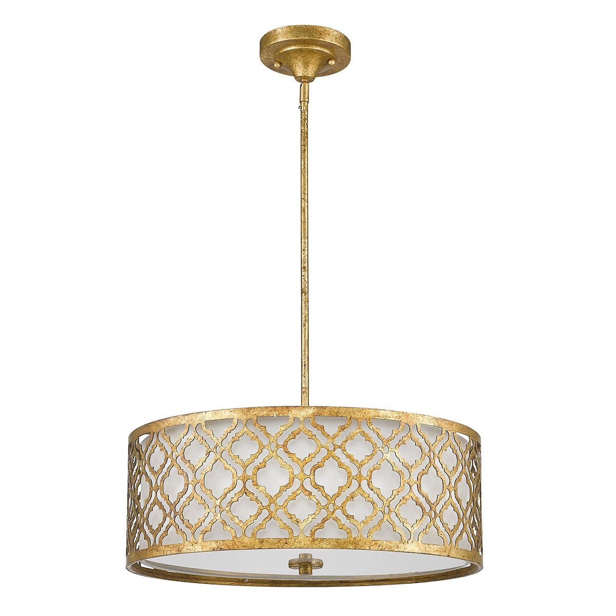 Caitlyn Large Gold Height Adjustable Pendant Ceiling Light Lighting