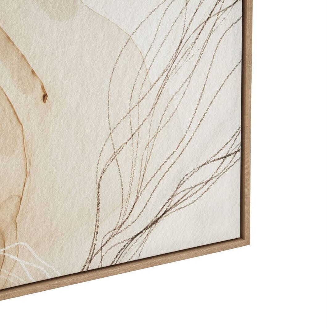 Calais Neutral Abstract Wall Art in Wooden Frame- Set of 2 Accessories