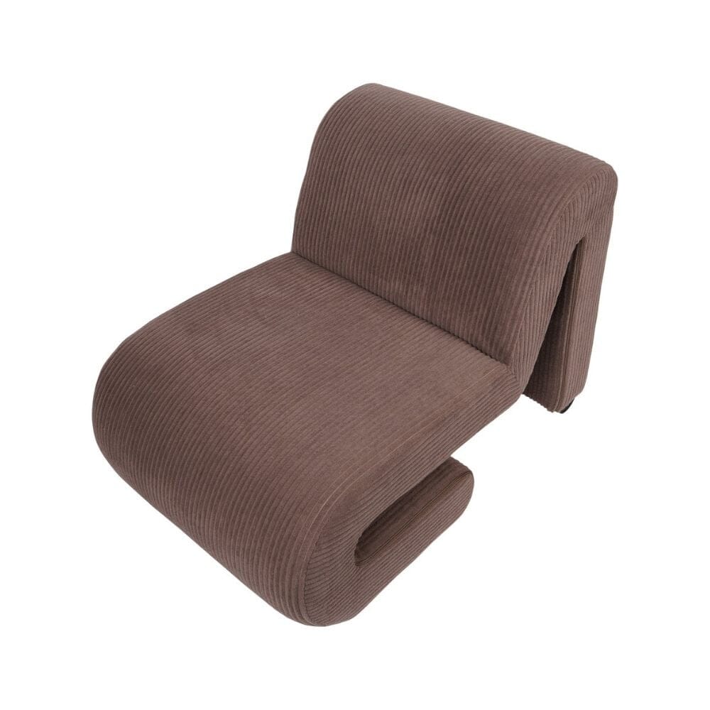Calliope Brown Corduroy Statement Accent Chair Furniture