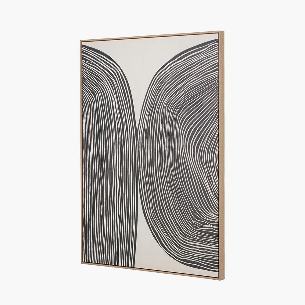 Calverton Black & Cream Abstract Canvas Wall Art with Wooden Frame Accessories