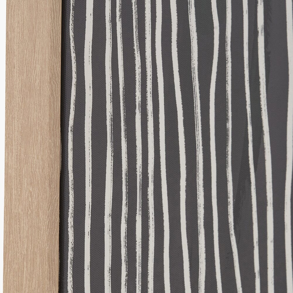 Calverton Black & Cream Abstract Canvas Wall Art with Wooden Frame Accessories