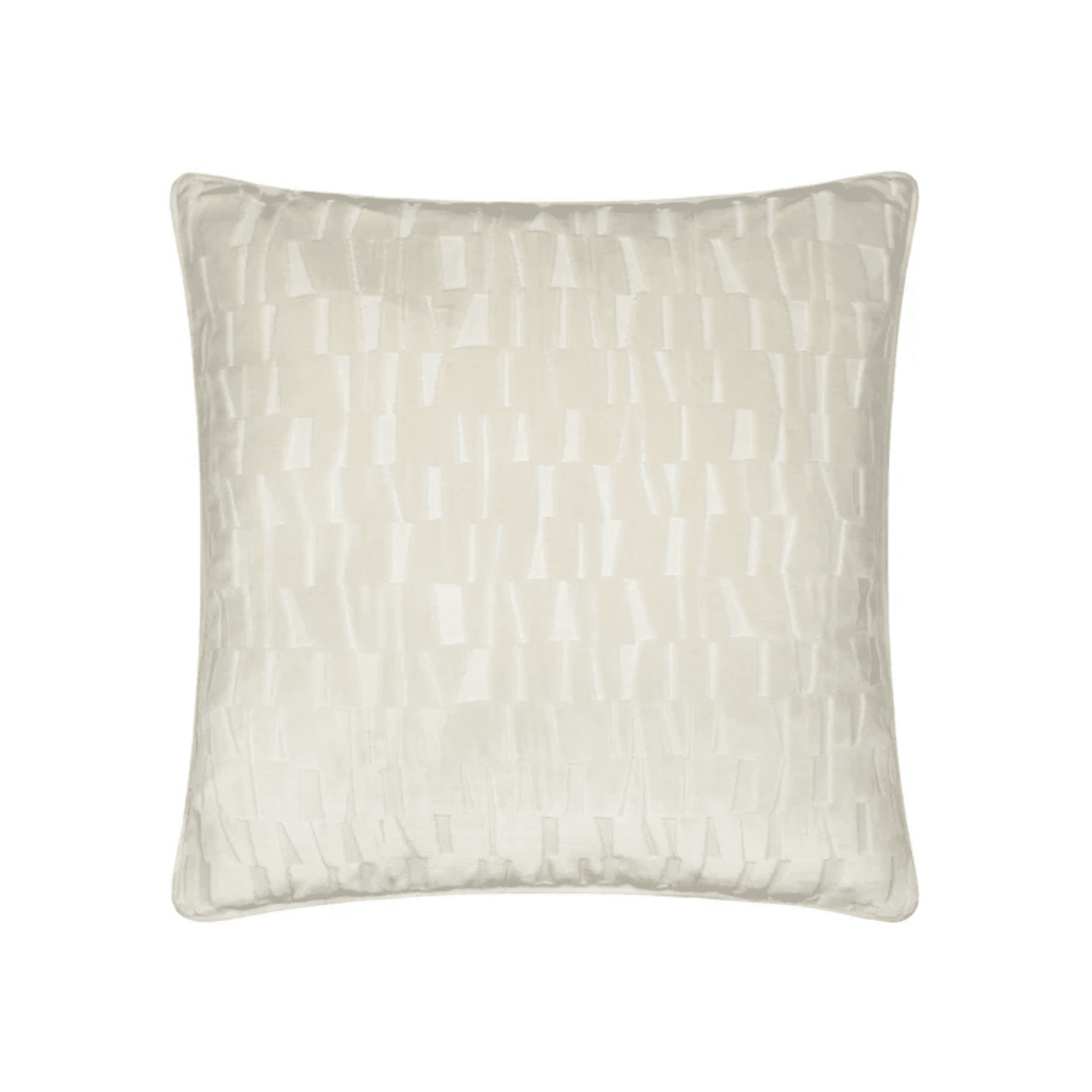 Calypso Ivory Velvet Pattern Feather Filled Cushion - 50x50 Textiles