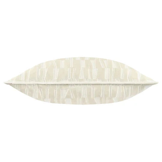 Calypso Ivory Velvet Pattern Feather Filled Cushion - 50x50 Textiles