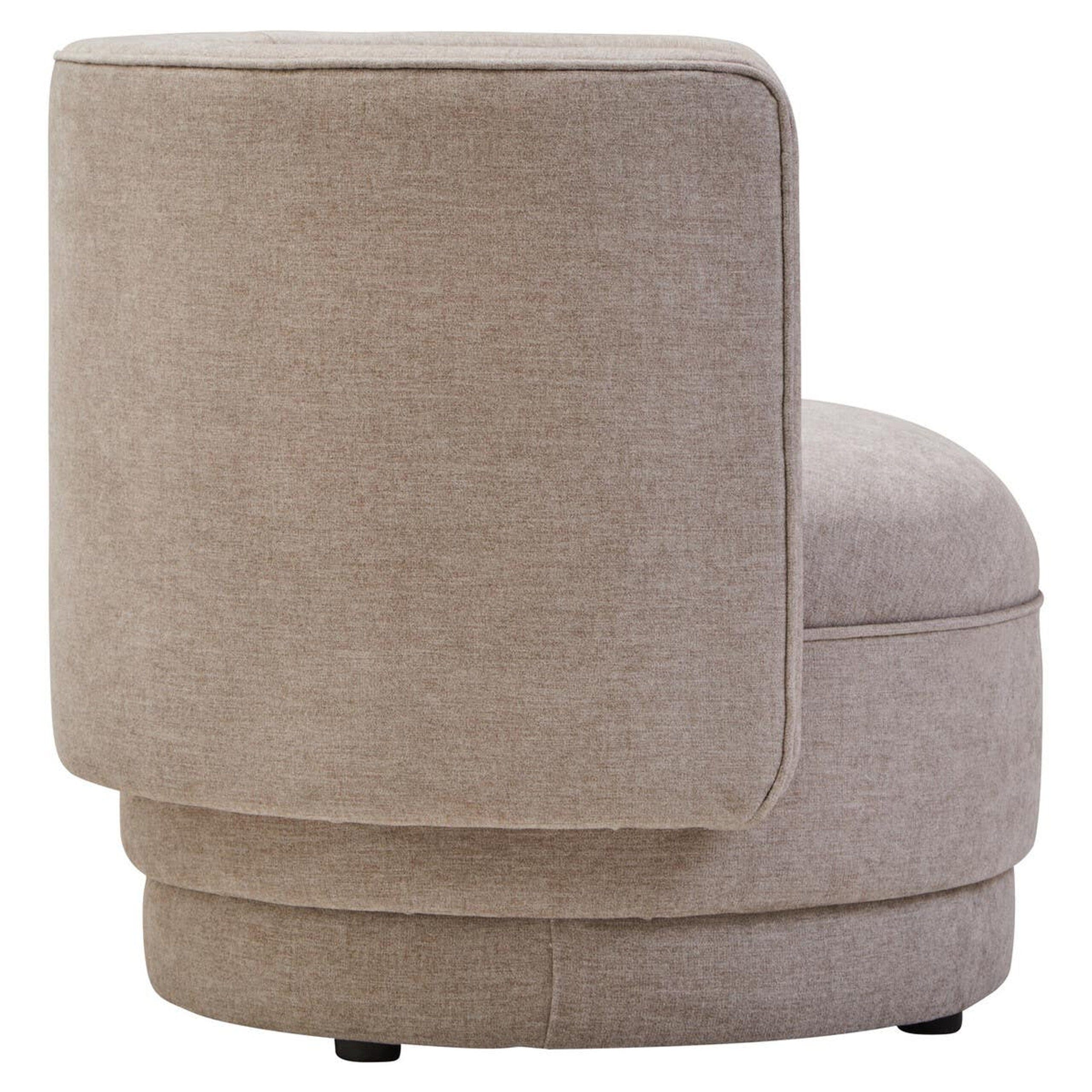 Canazei Taupe Chenille Curved Accent Chair Furniture