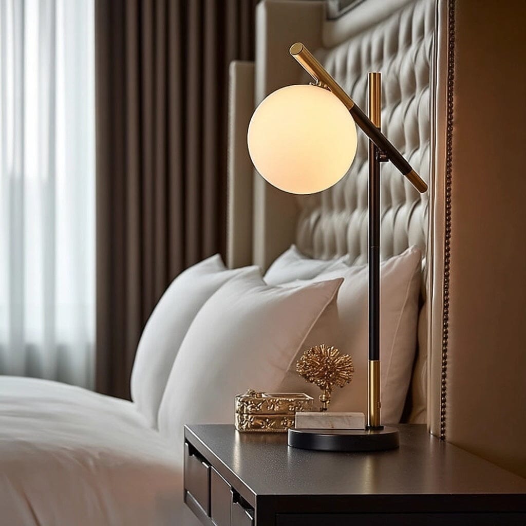 Carrara Black Orb Table Lamp Lighting